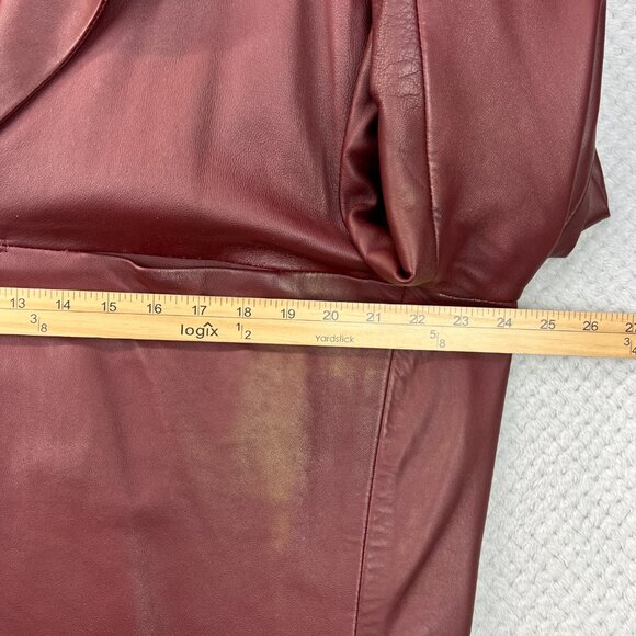 Vtg Kenneth Cole New York Mens Blazer Jacket Leather Coat Oxblood Burgundy XXL - Picture 9 of 16